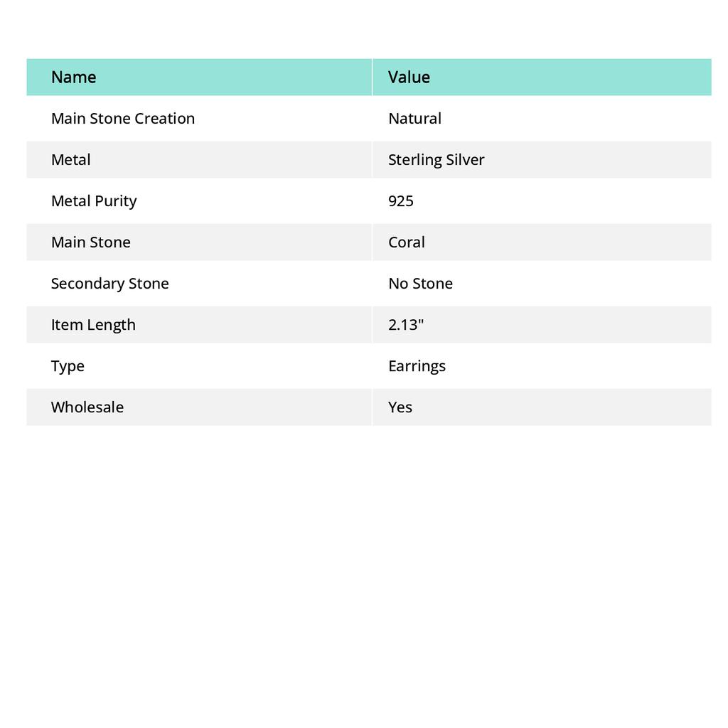 Italian Red Coral Gemstone Handmade 925 Sterling Silver Gift Earring 2.13" c8j59