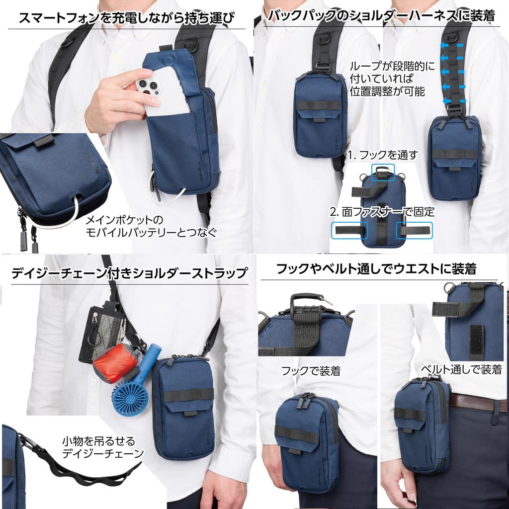 Hakuba Gadget Case Plus Shell Utility Shoulder AZ for Smartphones and 4977187001969 Pouch, Navy, Cameras, AMZSP-USPNV,