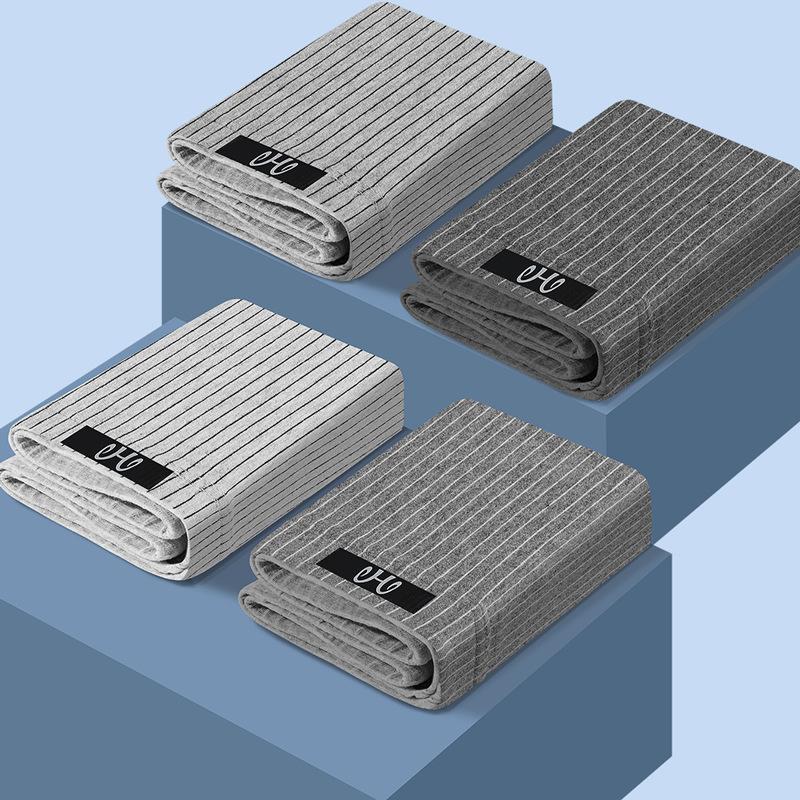 4pcs Men's Underwear Flat Leg Pants Mid Waist Plus Size Four Corner Pants Breathable Linear Shorts Boxer Brief