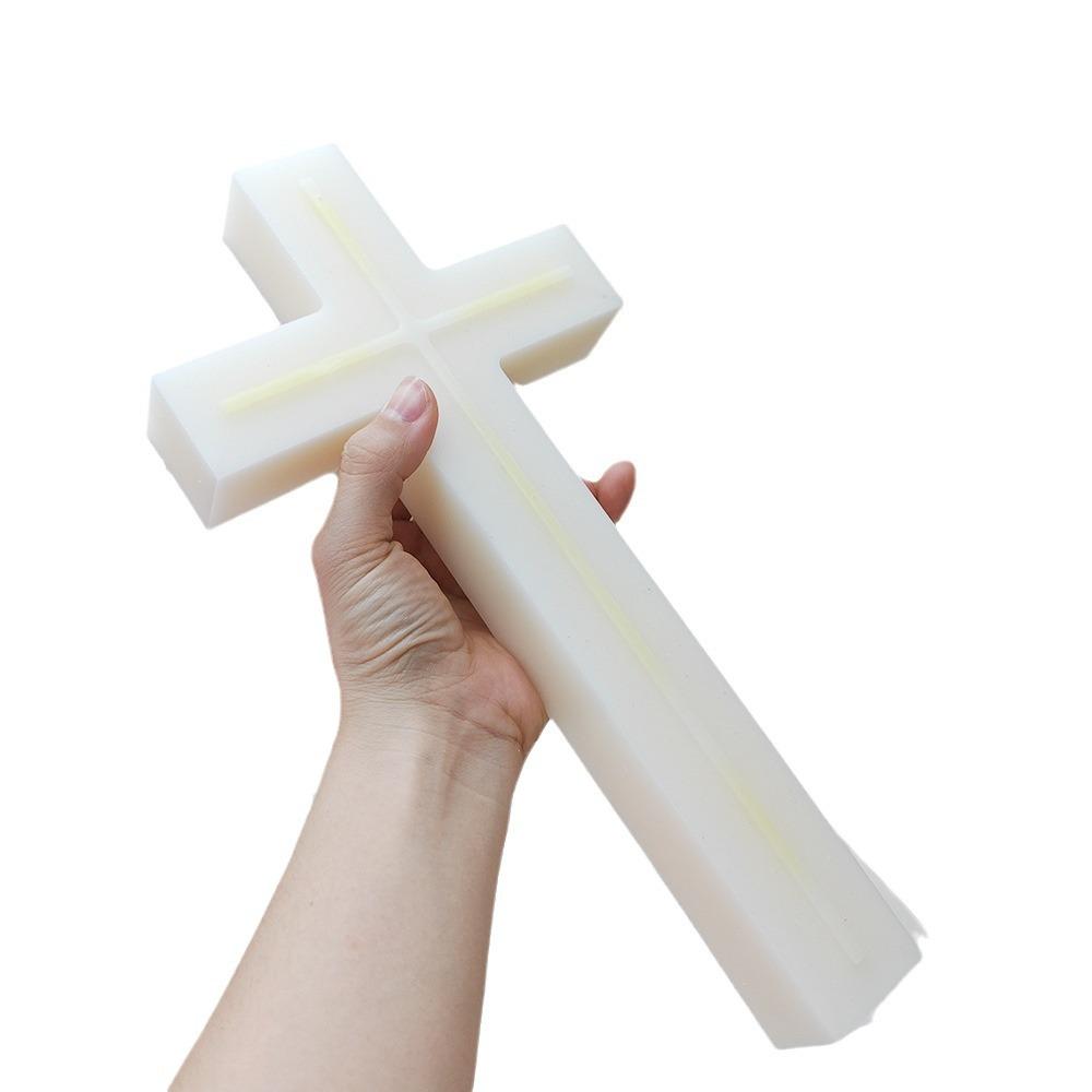 Molde de Silicone para Vela Cruz Grande de Jesus 8-33cm Molde de Silicone para Resina Epóxi Maria Decoração de Igreja Cruz Molde de Concreto Cimento Gesso