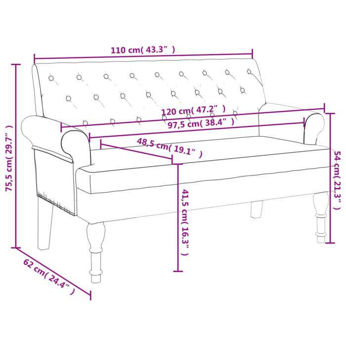 VidaXL Banc avec Dossier, Canapé avec Accoudoir, Banquette avec Pieds en Bois, Siège de Salon Salle de Séjour, Moderne, Bleu 372126