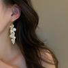 Leaf and Grape Pearl Tassel Ear Hook Grape Cluster Tassels Vintage Dangle Earrings  Daily