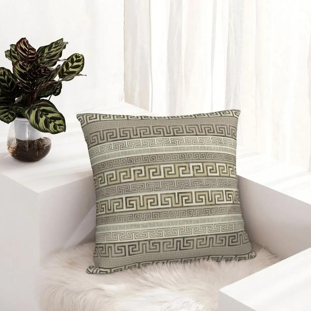 Greek Meander Pattern Greek Key Ornament Pillowcase Printed Cushion Cover Decorations Pillow Case Cover Home Square