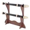 Flute Stand Desktop Flute Display Stand Wooden Dual-Layer Wind Instrument Stand Flute Organization Storage Display Holder