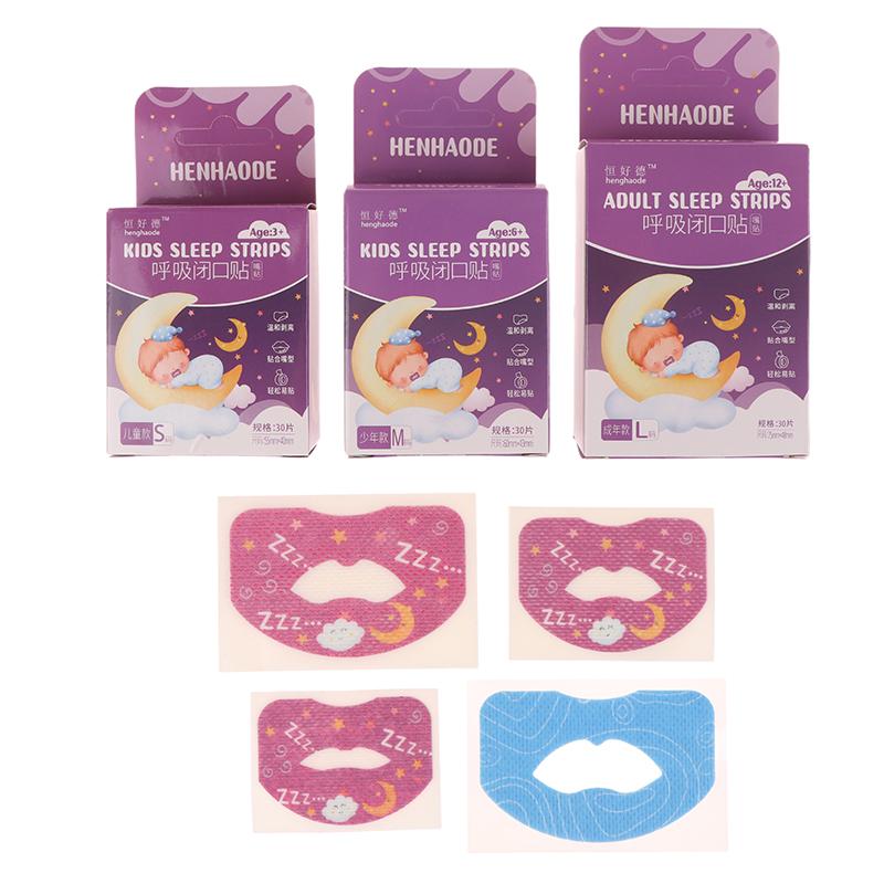 30Pcs Breathing Correction Patch Shut Up Patch Orthosis Tape Kids Cartoon Anti-Snoring Stickers Sleeping Closed-Mouth Stickers