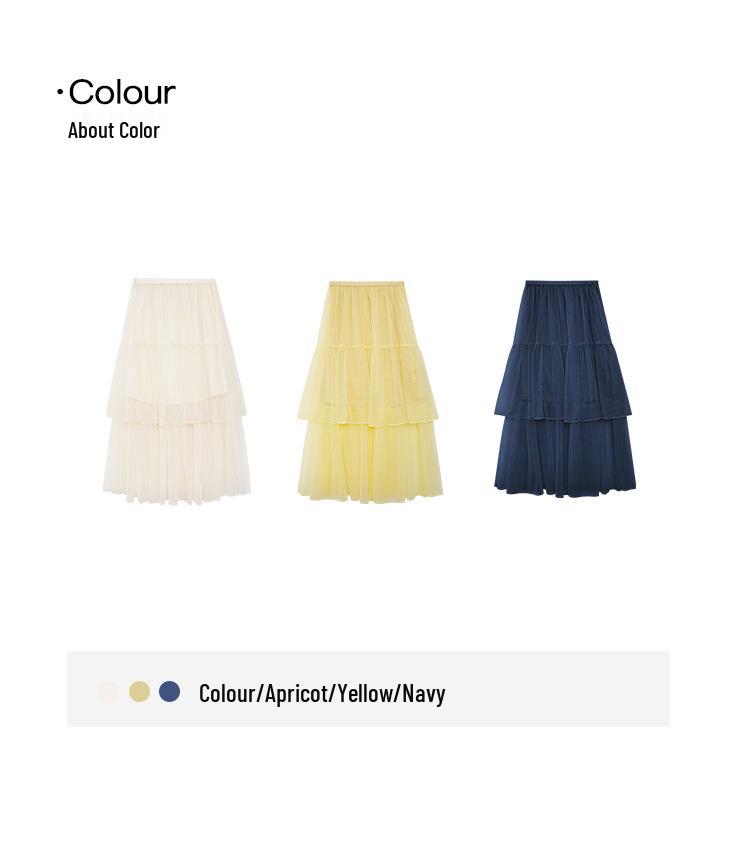 2025 Summer French Socialite Mesh Midi Skirt - Fashionable See-Through Design for Women