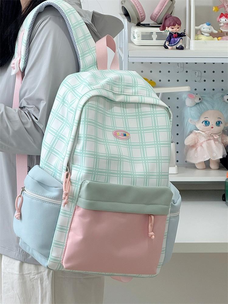 Oxford Fabric Girls Backpack With Design For School Use