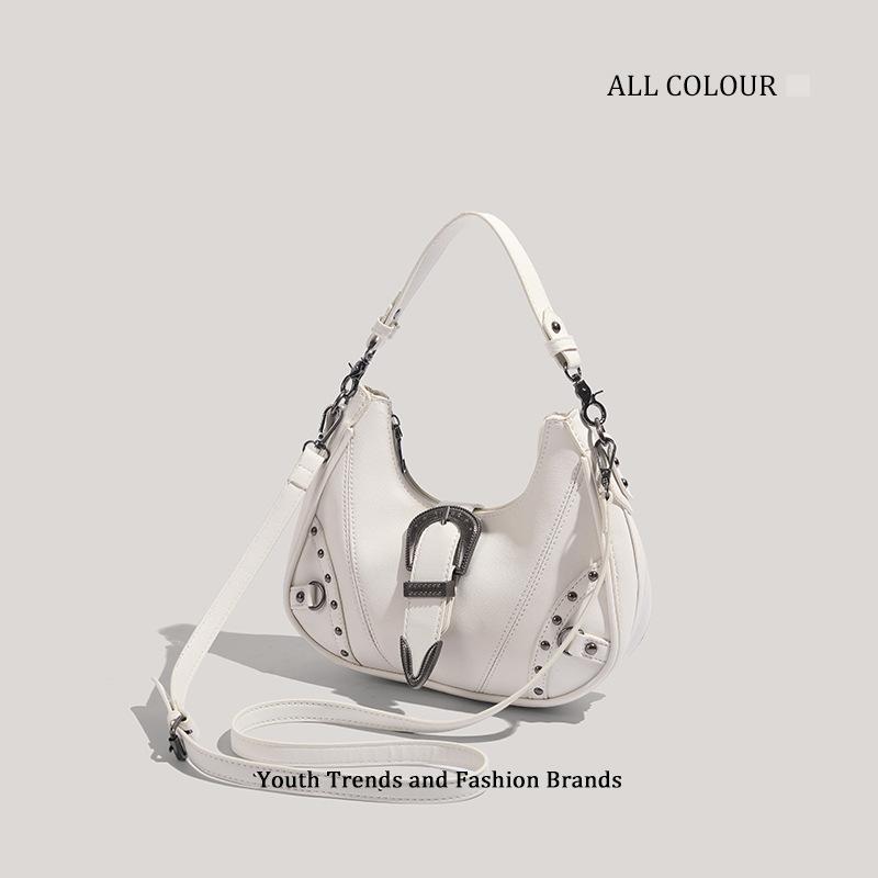 Niche Retro Made Old Silver Belt Buckle Underarm Shoulder Bag New Millennium Commuter Locomotive Oblique