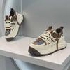 Men's Trendy American Street Style Leather & Cloth Casual Sneakers: Handsome, Low-Key, Elastic Dad Shoes