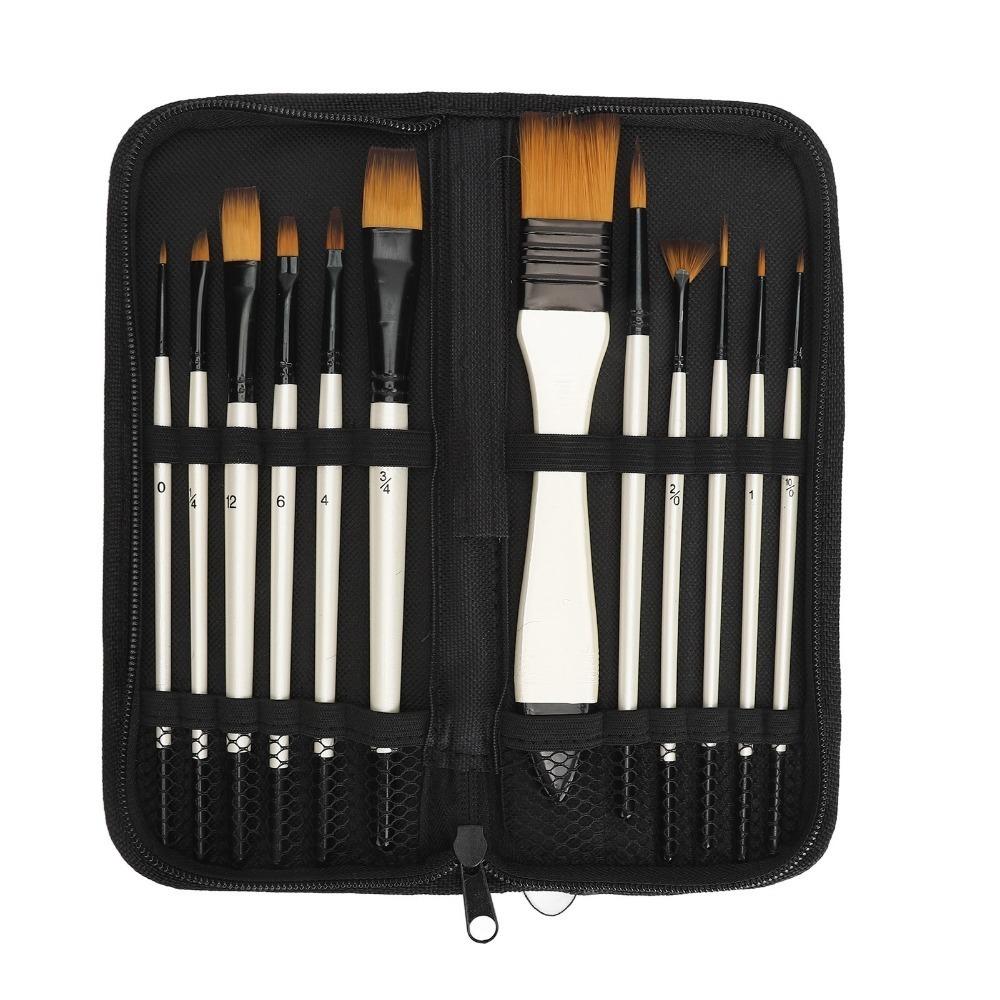 12PCS dense nylon filaments 12pcs nylon art brush set acrylic pigment creation Paint Brush Set