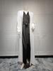MQ064 Women's Patchwork Chiffon Cardigan Jacket Two-piece Set