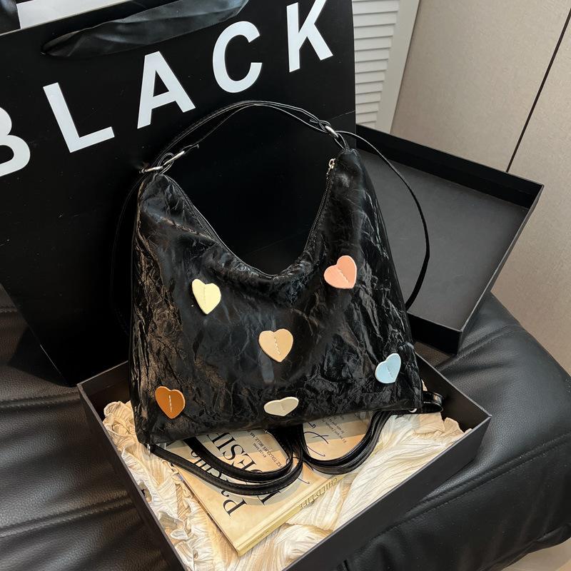 Leisure commuting large-capacity tote bag women's 2025 new versatile double shoulder back bag single shoulder crossbody bucket bag