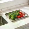 Stainless Steel Baking Pan with Removable Wire Rack - BBQ Tray for Even Heat Distribution Food Presentation Kitchen Bakeware