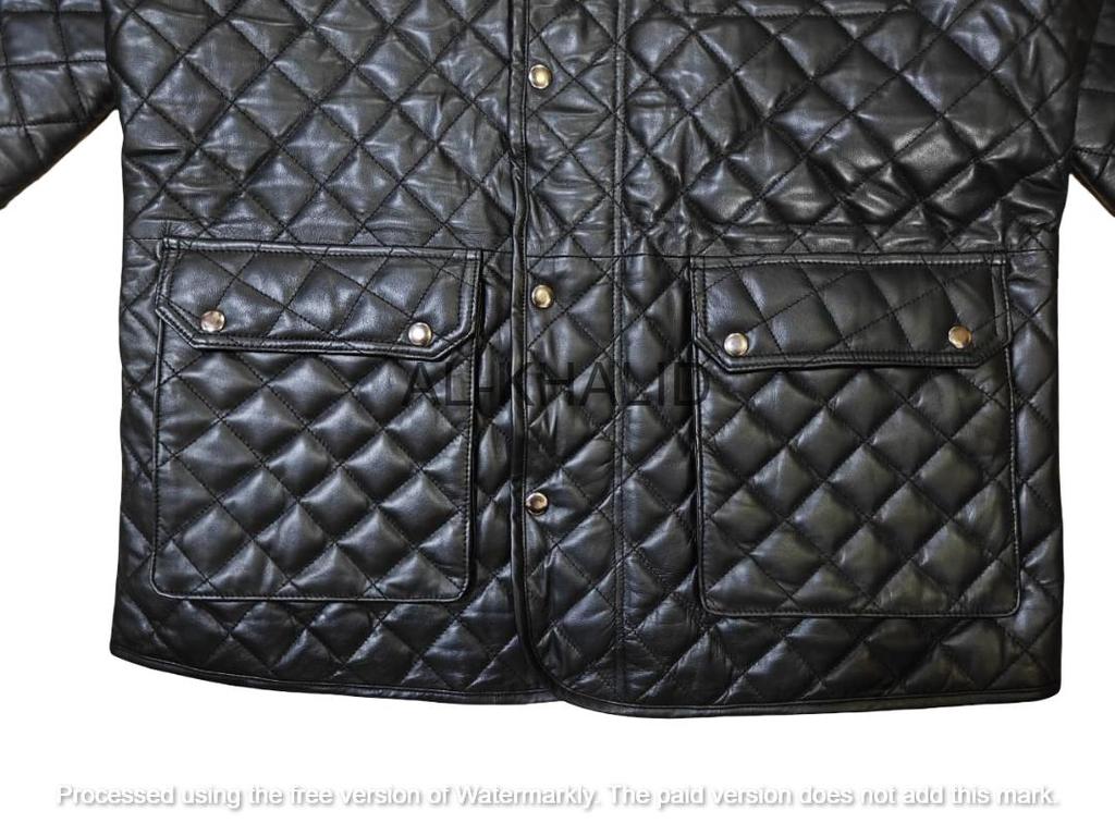 AL KHALID Herren Trendy Schwarz Stil Echtleder Casual & Party wear Lammfell Leder Hemden