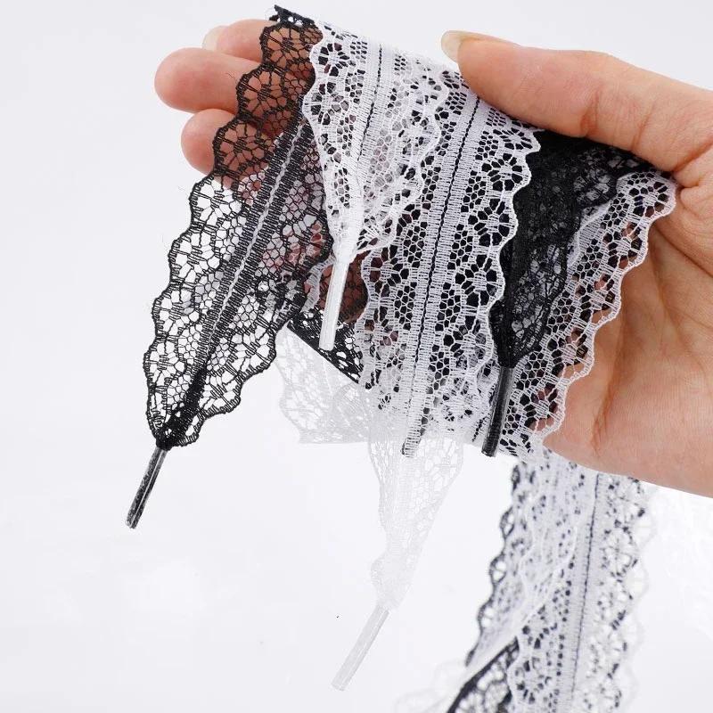 

Silk Lace Casual Shoes Laces Width 2.9cm Flat Shoelaces White Black Rope Shoelace for Shoes Accessories 100/120/140CM 1Pair 100cm чорний