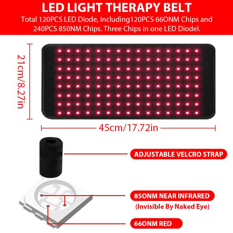 120PCS LED Infrared Light Therapy Pad 660&850nm for Body Fatigue Therapy for Back Hands Feet Relief Care Fatigue Deep Therapy