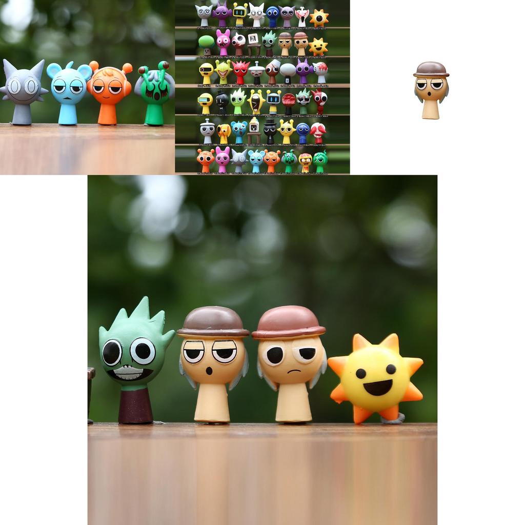 48 Sprunki Oren Raddy Personaggio di Gioco Mini Modello Decorazione da Scrivania Set di Ornamenti Per Amanti dei Giochi