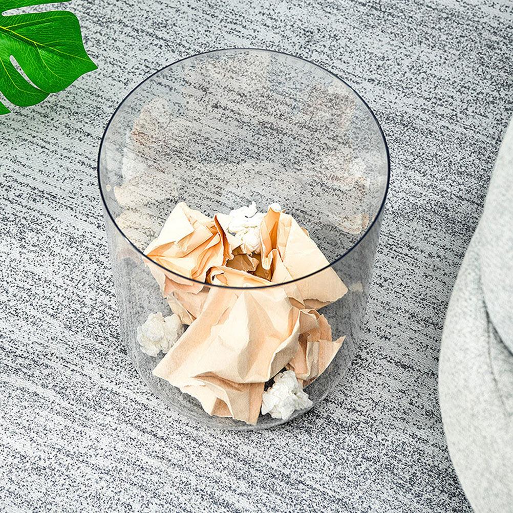 Clear Trash Can Large Capacity Household Garbage Bucket for Bedroom Living Room Office Multi Function Waste Basket