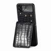 For Samsung Z Flip 4 5G Crocodile Leather Cell Phone Case for Samsung Galaxy Z Flip4 Flip 4 Zflip4 Card Pocket Wallet Bag