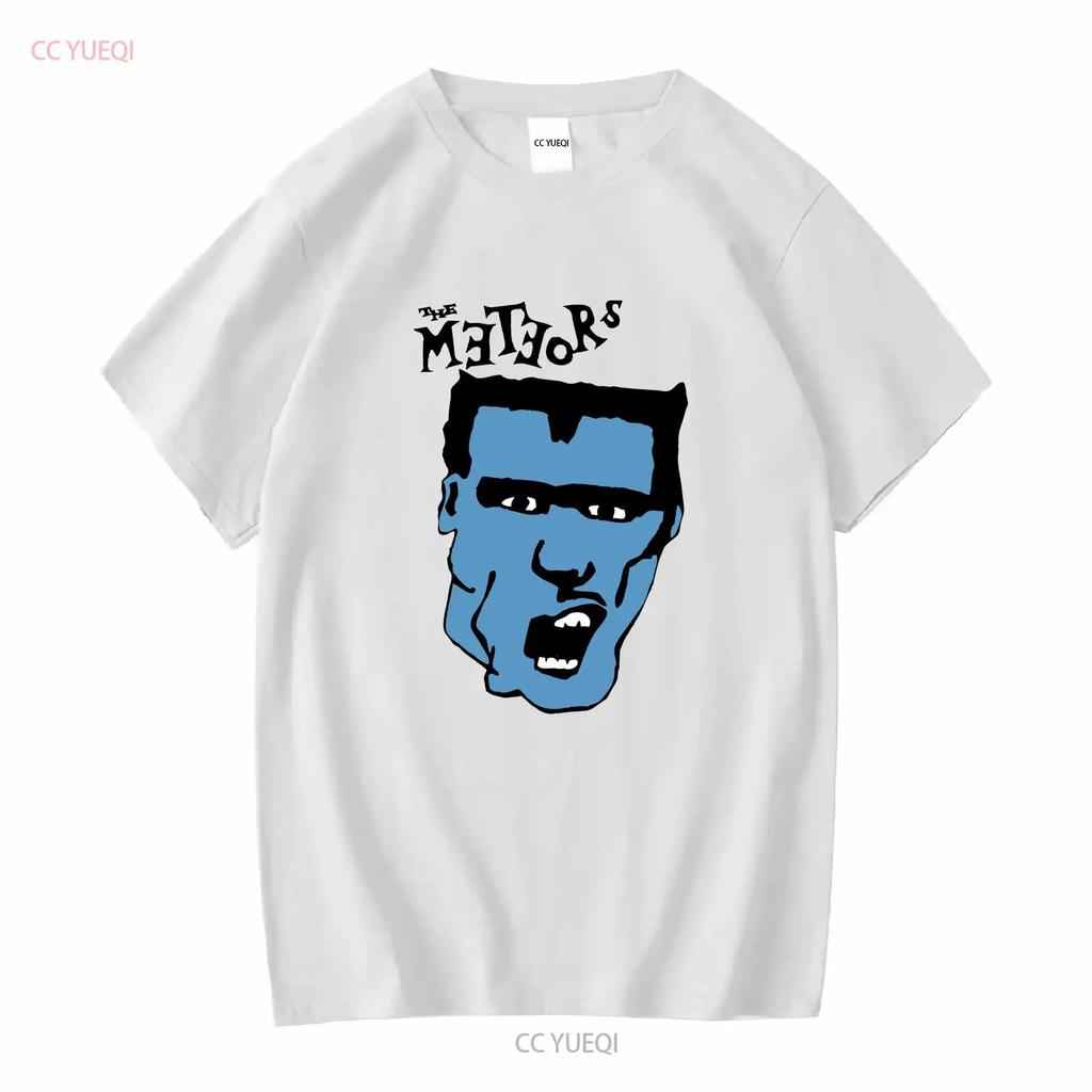 The Meteors Mutant Rock A Bianco NUOVA T-SHIRT Immagine Teschio psychobilly punk vintage Lavata Leggermente Elastica uomo streetwear