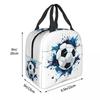 Graffiti Soccer Painting Insulated Lunch Bag for Women Office Cooler Thermal Food Box Tote Portable Lunch Boxes Container