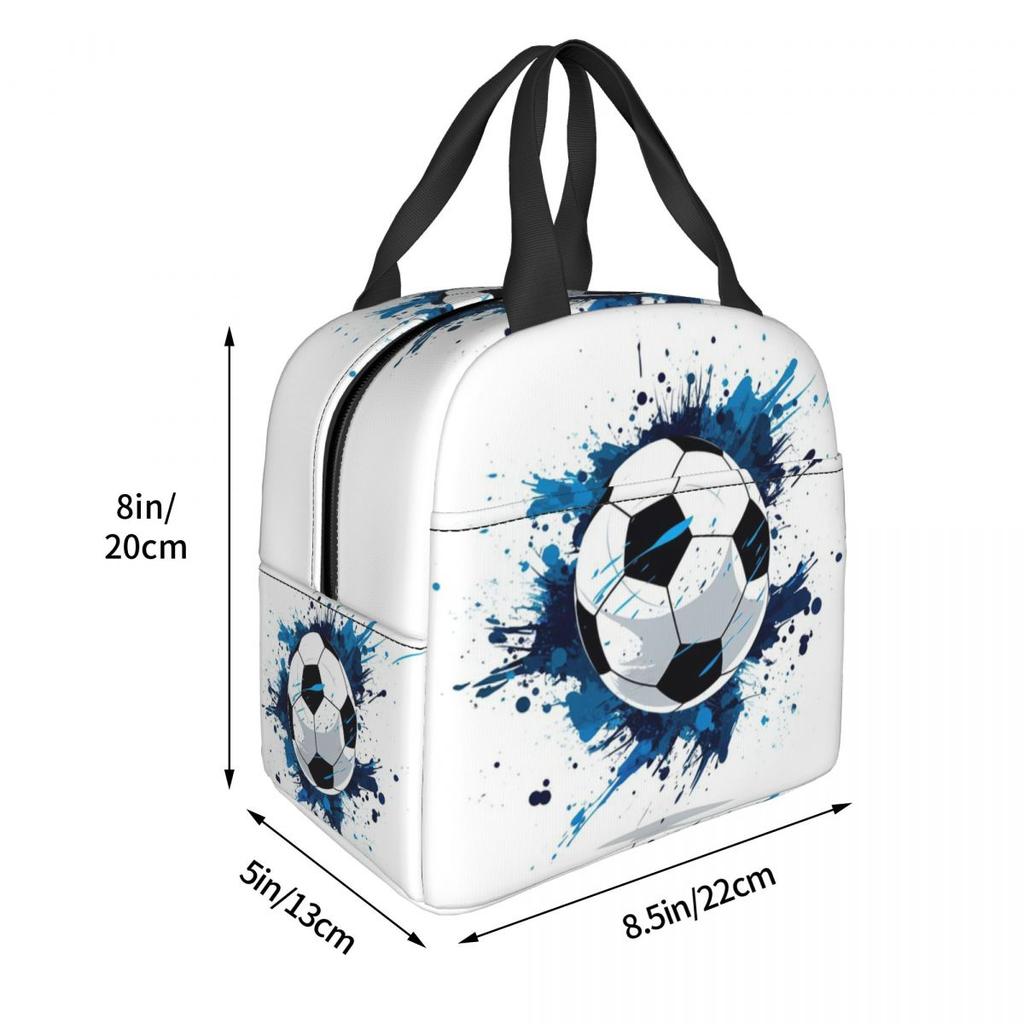 Graffiti Soccer Painting Insulated Lunch Bag for Women Office Cooler Thermal Food Box Tote Portable Lunch Boxes Container