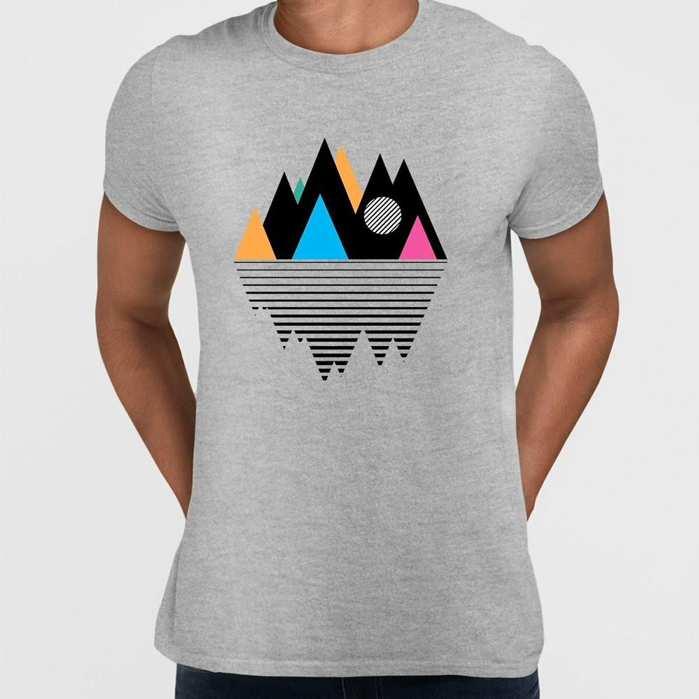 Minimal Design TShirt Mountain Geometry Design Composition