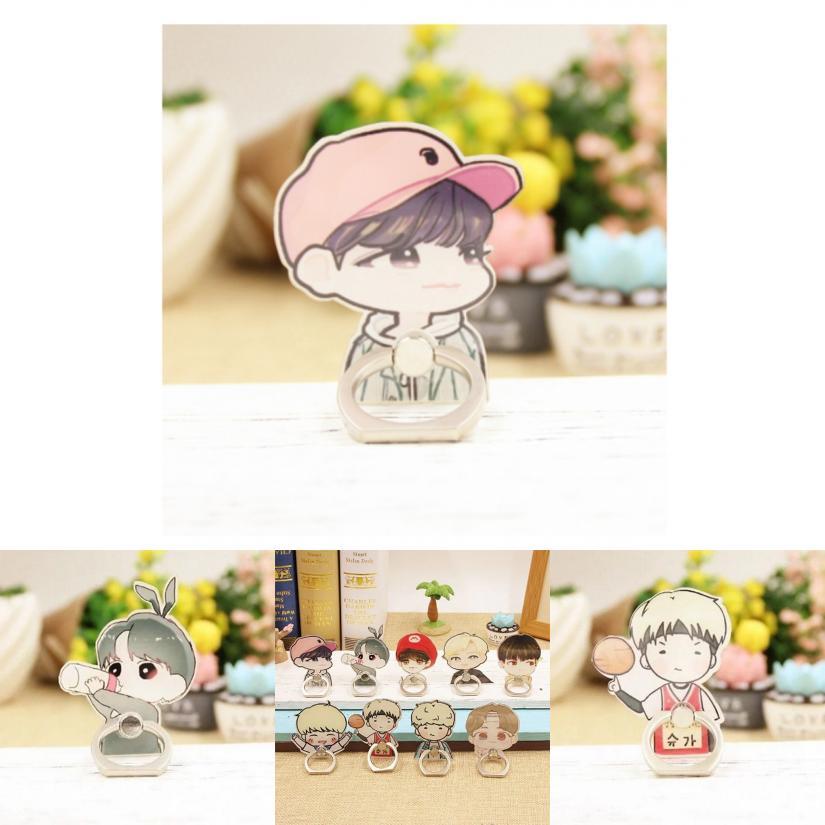Bts Jimin Suga Ring Clip Phone Stand With Rotatable Design For Fans And Travel
