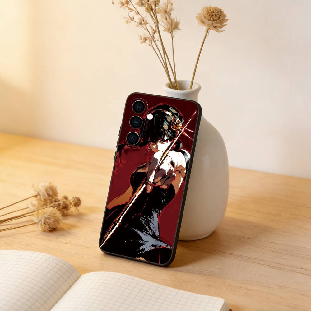 

Spy Family Yor Forger Phone Case Black Silicone Soft For Samsung Galaxy A73,A72,A71,A70,A53,A52,A51 Samsung a42 5g