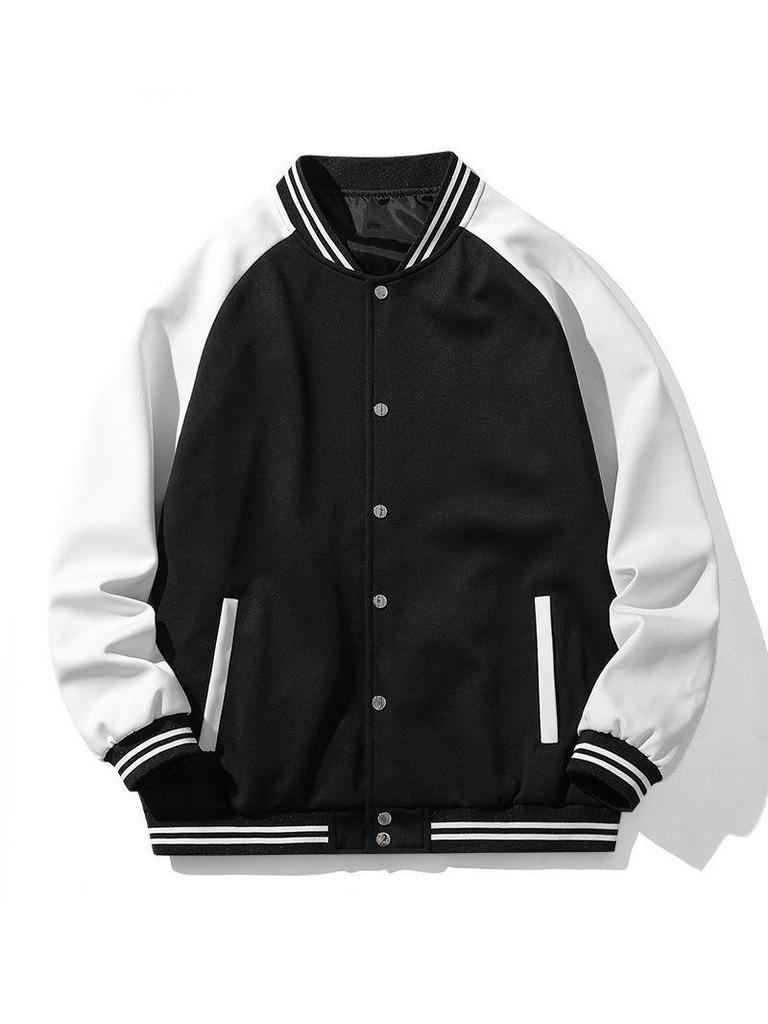 Men's 2024 Autumn Loose Baseball Jacket - Trendy Casual Style for Teens and Students