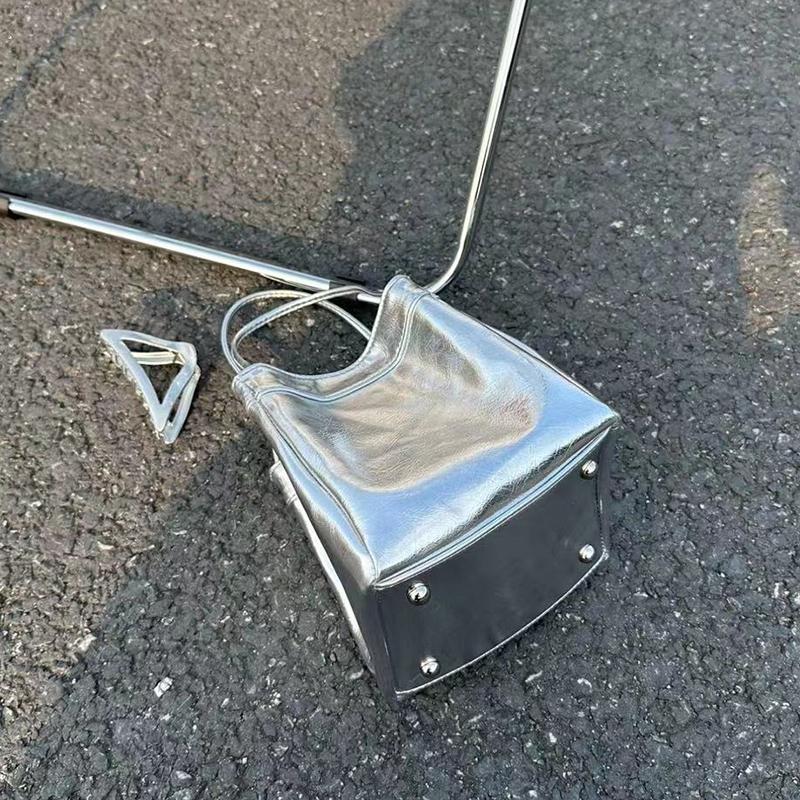 Fashion Female Crossbody Bags Luxury Trend Women's Shoulder Bag Small Square Bucket  Design Silver Purse and Handbag