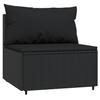 VidaXL Garden Center Sofa with Cushions Black Wicker, Sofa, Garden Sofa, Sectional Center Sofa, 319785