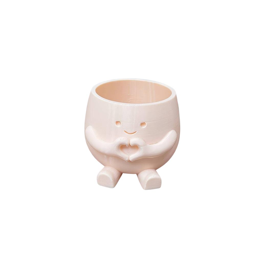 Ceramic Succulent Planter Pot with Cute Smiling Face Design Creative Desktop Decoration Small Flowerpot for Indoor Plants and Office Desk Use