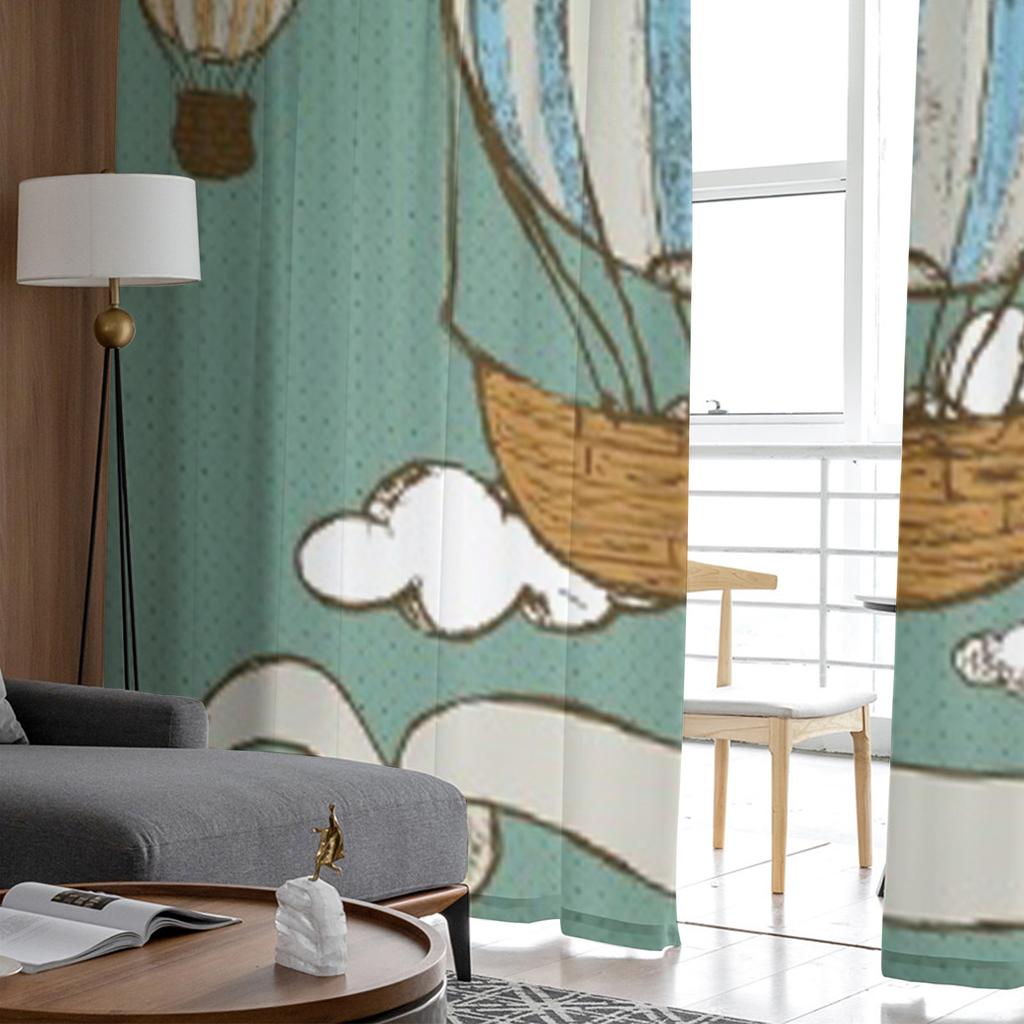 Vintage Heißluftballons Tüll Vorhänge für Wohnzimmer Sheer Vorhang Schlafzimmer Schleier Organza Dekorative Fenster Behandlungen