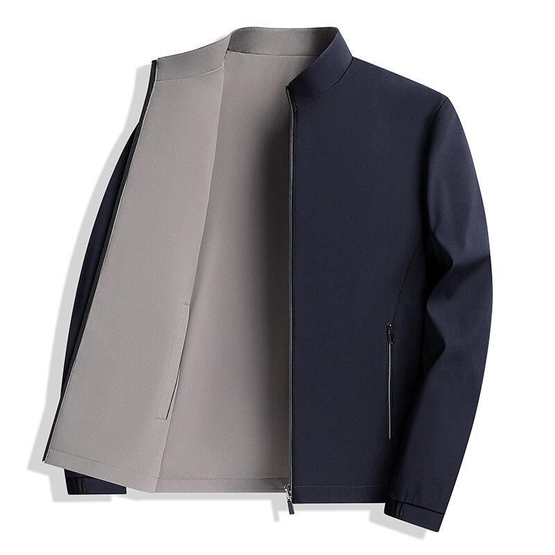 Men's Reversible Stand-Up Collar Jacket – Business Casual, Spring/Autumn Style