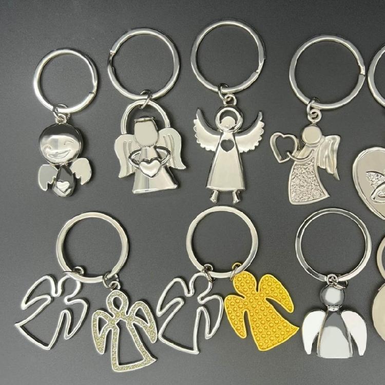 Schutzengel Schlüsselanhänger Silber Metall Anhänger für Autoschlüssel Segnungsanhänger Schmuck