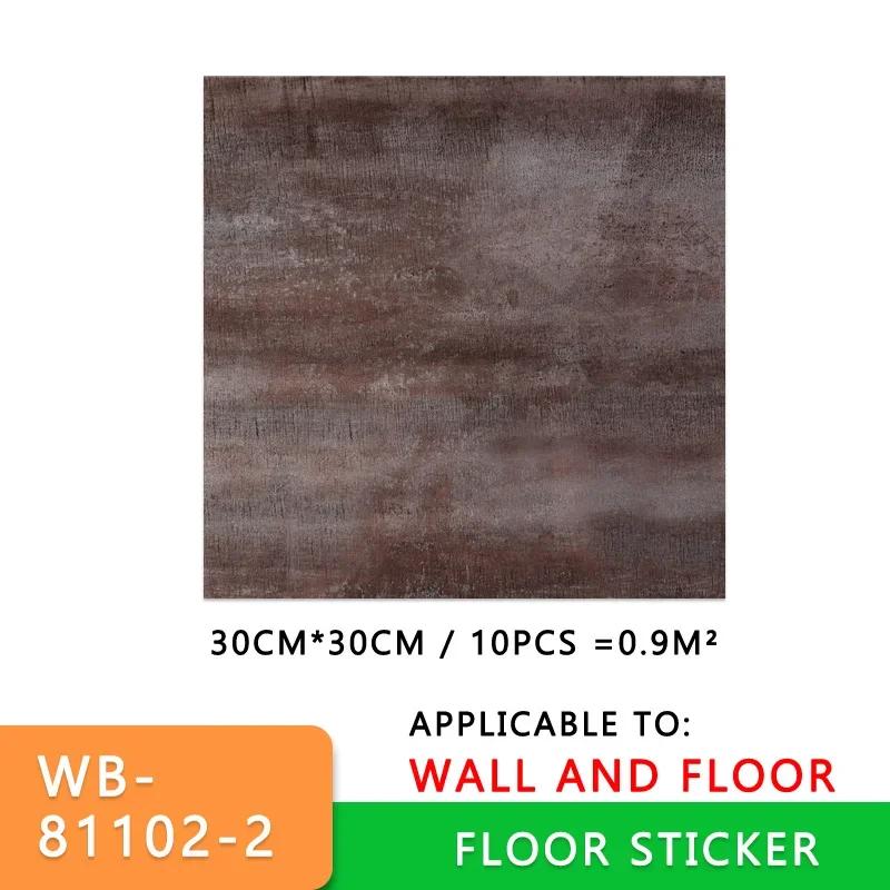 10pcs Thick Wall Sticker Self Adhesive Tiles Floor Stickers Marble Bathroom Ground Wallpapers waterproof PVC Bedroom living Room