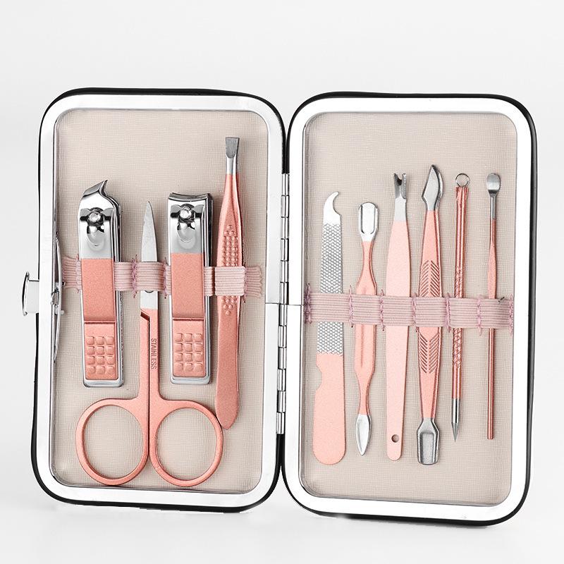 10-Piece Stainless Steel Nail Clipper & Pedicure Manicure Set with Customizable Logo
