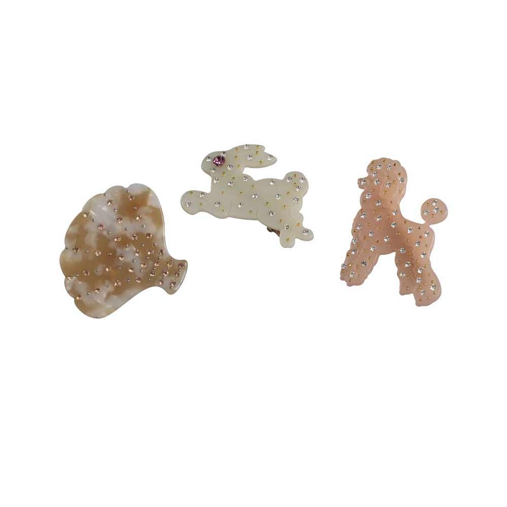 Shell Children's Barrettes Crystal Duckbill Clips Acetate Rabbit Hair Clips Women Small Hairpins