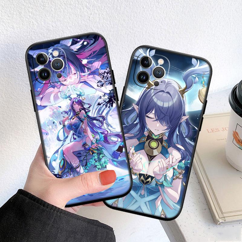 FM26 Genshin Impact Soft Shell Phone Case for iPhone 16 15 14 13 12 Pro Max Plus Mini