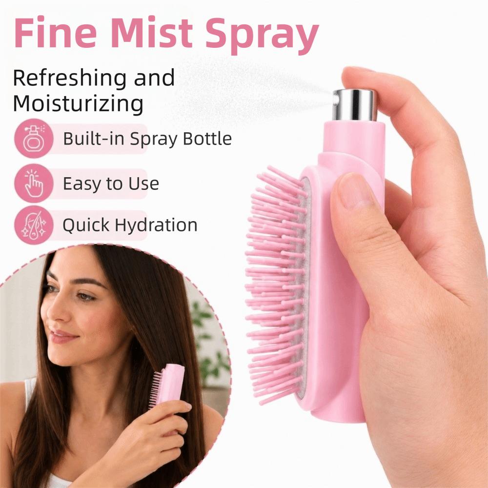 Portable Spray Massage Comb Multi-Function 2-In-1 Misting Hair Brush Pocket Spray Hair Brush Women