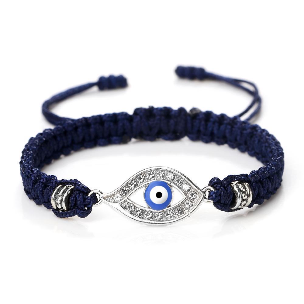 Cross-Border Alloy Bamboo Evil Eye Bracelet: Starry Eyed Woven Couple Bow Design