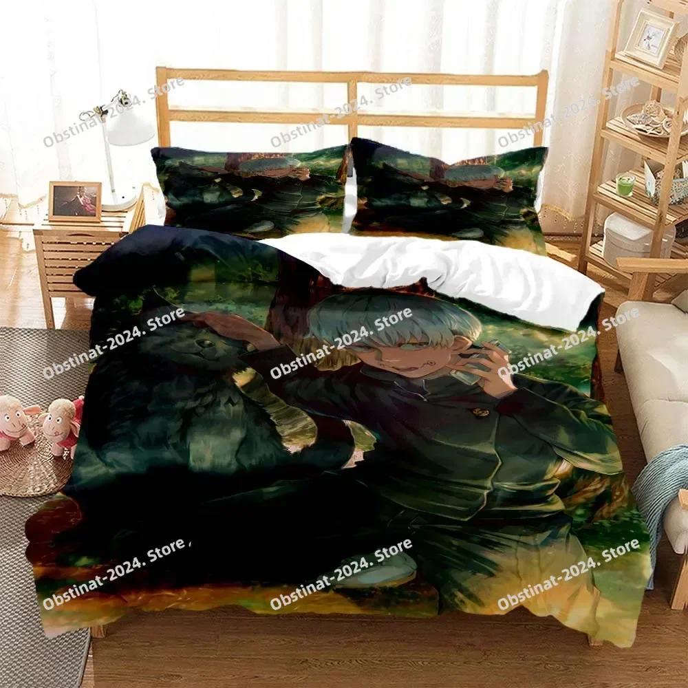 3D Anime Jujutsu Kaisen Digital Bedding Set Printed With Pillowcase Bed Duvet Cover Soft Single Double Queen Super King Size
