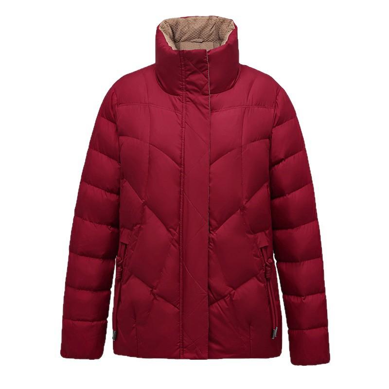 Short Down Jacket for Women Winter Middle Aged and Elderly Mom's White Duck Down Coat