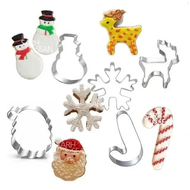 Christmas Animal Pattern Shape Cute Tools Stainless Steel Fondant Gift Cookie Biscuit Cutter Mold Making Cake Tools Accessories