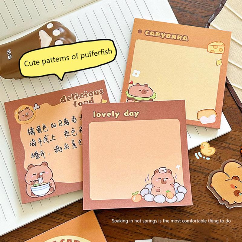 50 Blatt Kawaii Capybara Cartoon Tiere Haftnotizblock Dekorative Schreibwaren Aufkleber Büro Schulbedarf Kindergeschenke