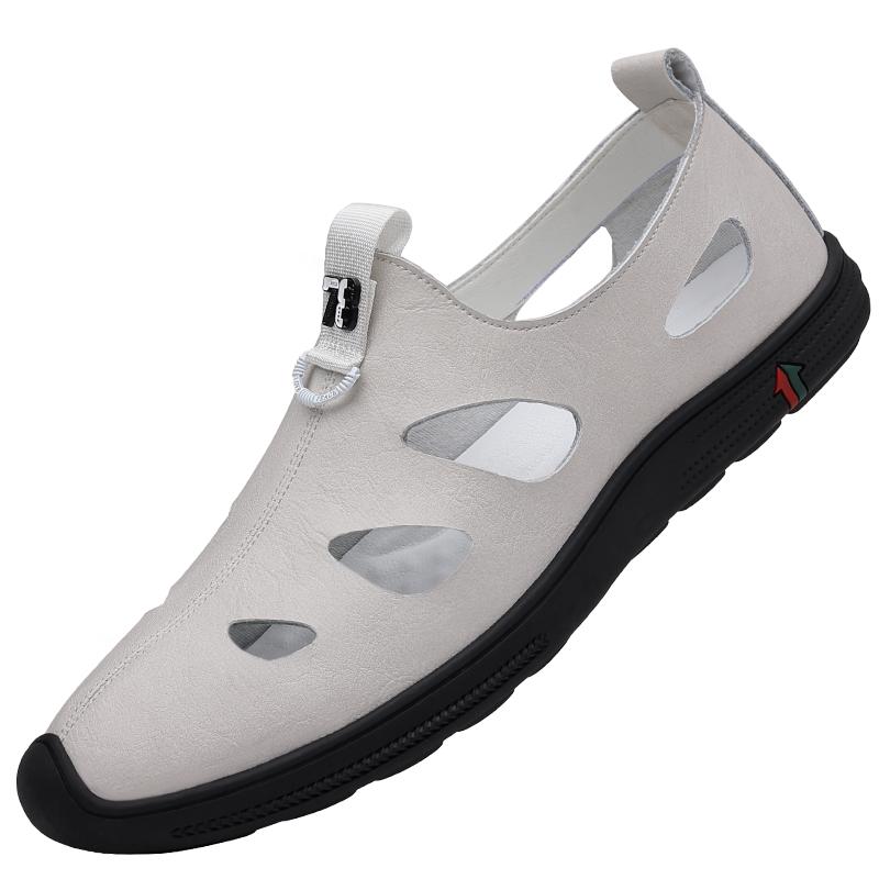 

Модная мужская повседневная обувь из кожи Модные мужские кроссовки ручной работы Дышащие полые мокасины Мокасины Люксовый бренд Лодочные туфли Легкие 44 белый