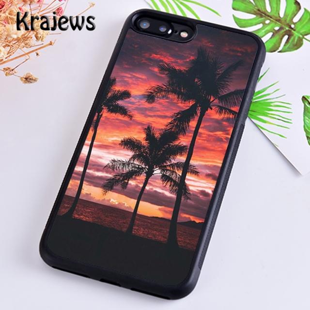 Krajews palm tree sunset ocean beach Phone Case Cover For iPhone 17 Air 16 15 14 plus 11 12 pro max coque Fundas