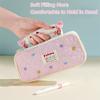 Soft Touch Pen Bag Partitioned Storage Stationery Organizer Cartoon Stationery Pouch  School Office
