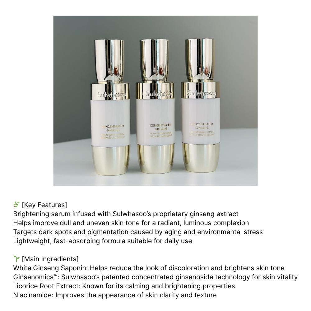 Sulwhasoo Konzentriertes aufhellendes Ginseng-Serum, 8 ml / 0,27 fl oz x 3 Stück